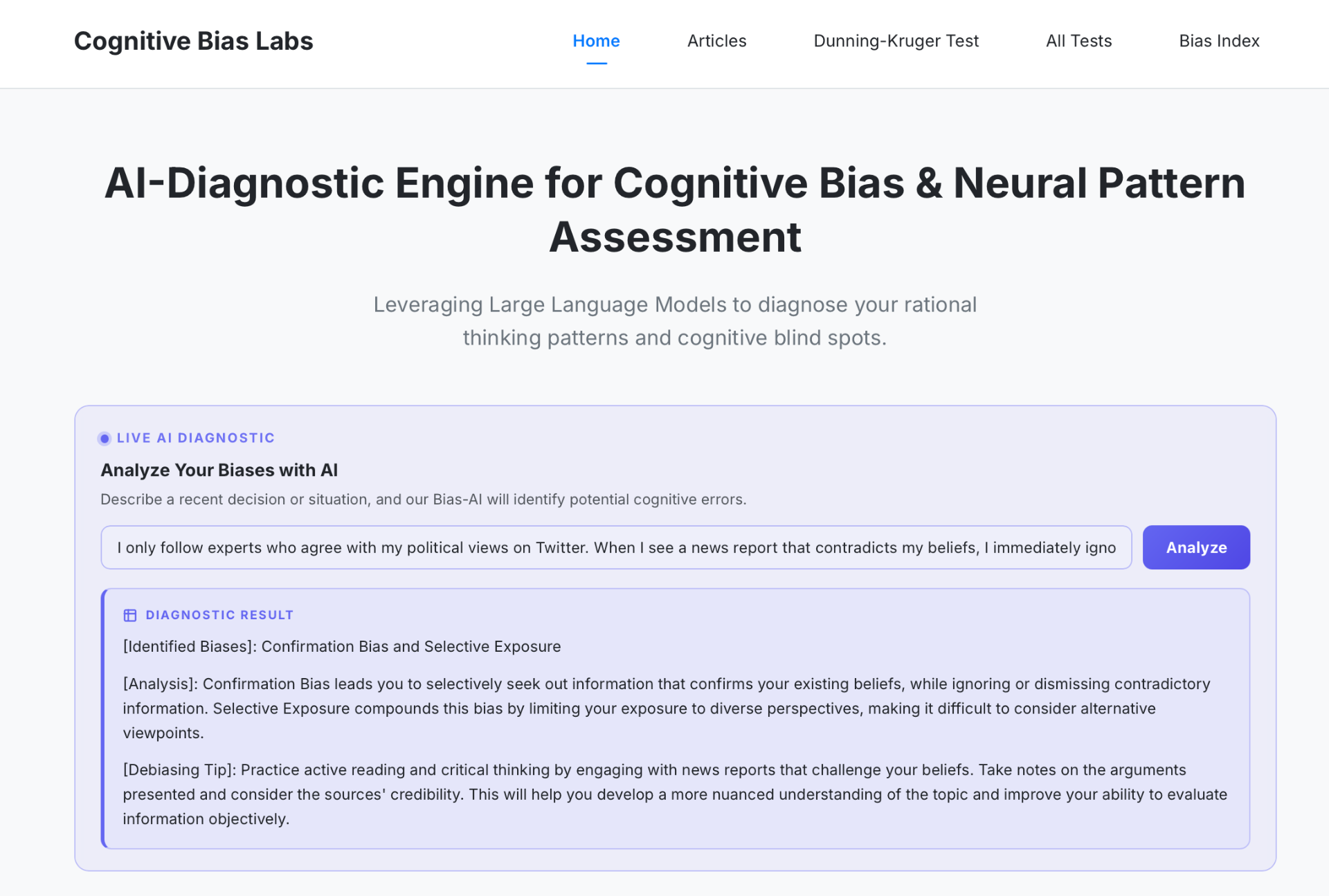 AI Cognitive Bias Labs