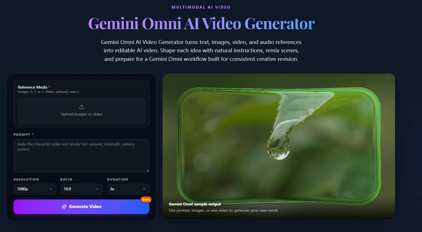 Gemini Omni AI Video Generator