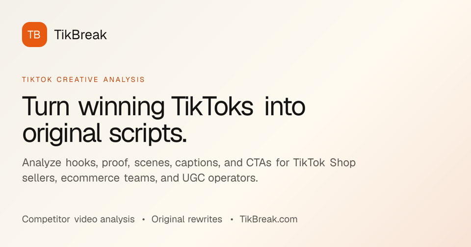 TikTok Creative Analysis for TikTok Shop Sellers