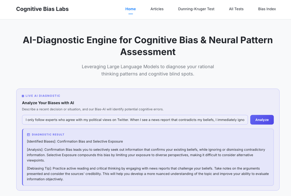 AI Cognitive Bias Labs