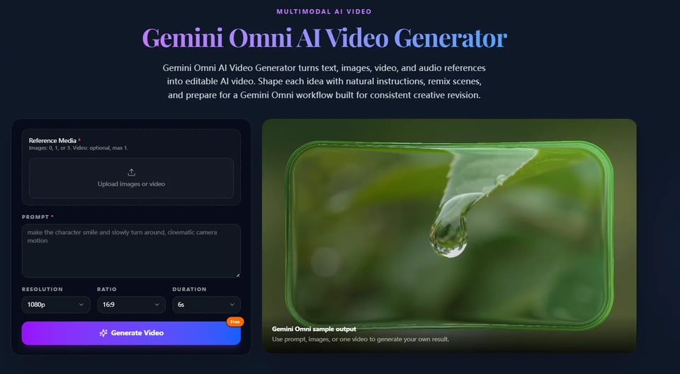 Gemini Omni AI Video Generator