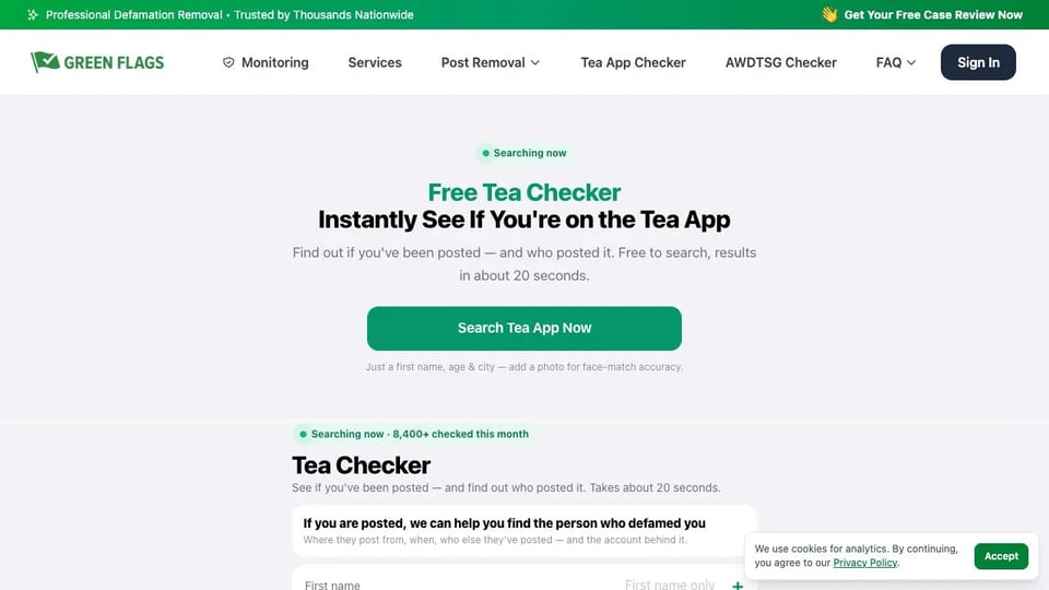 Tea App Green Flags — Tea App Checker