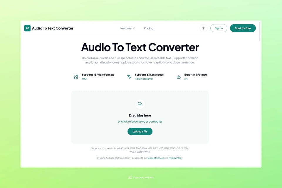 Audio To Text Converter